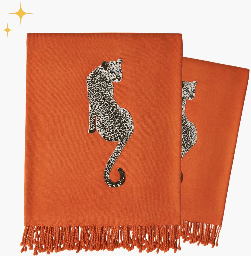 Jonathan Adler Leopard Embellished Throw