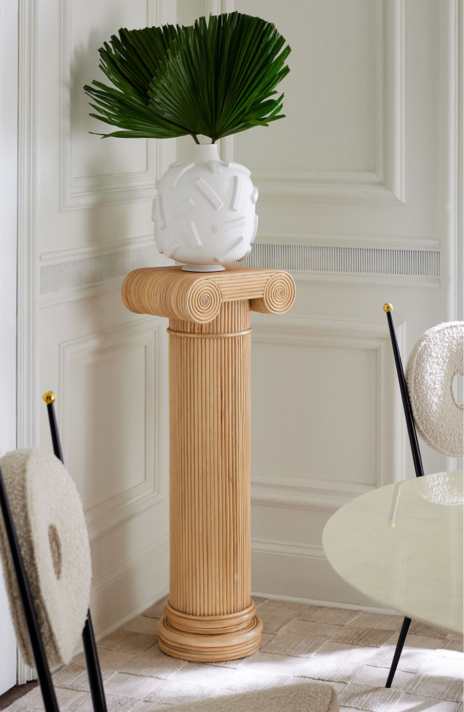 Rattan Riviera Pedestal by Jonathan Adler