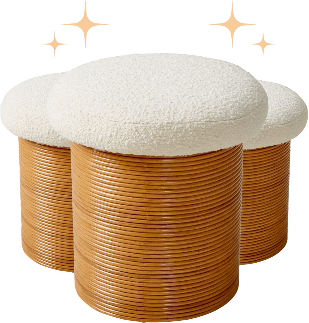 Rattan tuffet, Jonathan Adler
