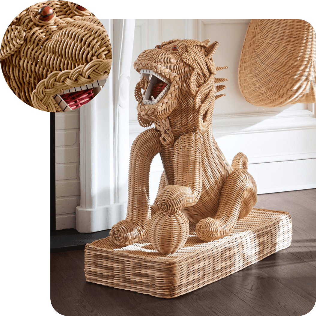 Wicker Foo Dog by Jonathan Adler